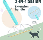 MAX LINTPLUS Pet Hair Remover – 2X Larger Cleaning Head, Adjustable 2-in-1 Handle (Extended & Compact Modes), Effortless Fur Removal from Carpets, Furniture, Bedding & Upholstery