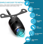 Backup Camera with 5-Inch Monitor Easy Install: Plug-Play DIY Guide Lines Clear Night Vision HD 1080P Rear View Camera with Monitor Kit IP69 Waterproof Night Vision with On/Off Switch for Cars/SUVs