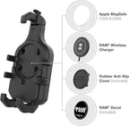 RAM MOUNTS Quick-Grip Pro Phone Mount with Twist-Lock Suction Cup and Medium Arm for Vehicle Windshields RAM-B-166-PD5U