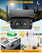 Magnetic Solar Wireless Backup Camera, 7" HD 1080P Monitor, Clear Night Vision 170°Wide Angle (No Distortion) DIY 1-Min Install, No Wiring, IP67 Waterproof for Truck, RV, Trailer, Car, F150 & F-Series