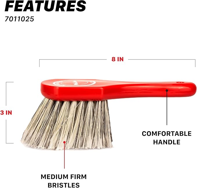 Maxshine Universal Wheel & Body Cleaning Brush – Medium-Duty Car Detailing Brush with Strong High-Density Bristles – Ideal for Wheels, Tires, Engines & Exterior Surfaces – Auto Detailing Accessory