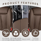 2PCS Car Seat Gap Filler Organizer, Upgrade Car Gap Filler with Fill and Storage Function for Storing Phones Keys Cards, Universal No Drop Seat Guard for Cars (Brown)