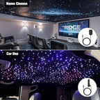 CHINLY 32w Twinkle 800pcs 0.03in 13.1ft Bluetooth RGBW LED Fiber Optic Star Ceiling Light,APP/Remote Music Mode Headliner Light Kit+Adapter+Cigarette Lighter+10 Crystals,for Headliner/Home Theater