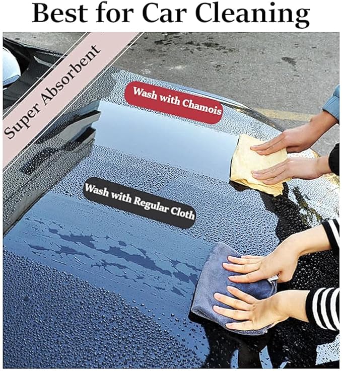 SHEEPSKIN ELITE Chamois Car Drying Towel XL Mega Size (5.7-6.2 sq ft) Chamois Cloth for Car Wash Towels Drying Real Leather Absorbent Fast Drying Natural Chamois Car Wash Cloth (5.7-6.2 sq ft)