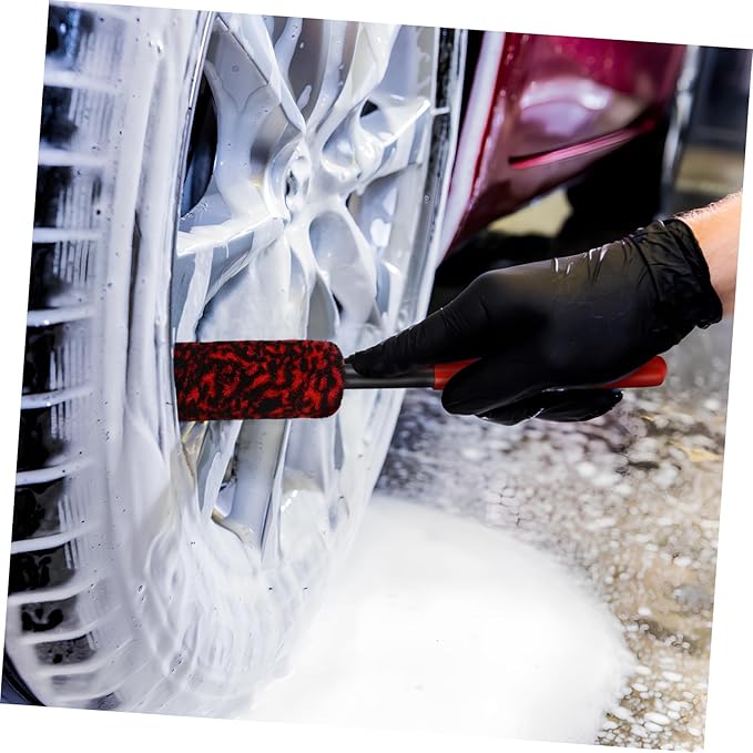 GLEAVI 3pcs Tire Cleaning Brushes Bendable Wheel Cleaner Soft Bristle Automotive Detailing Tools for Rims and Tires Multi Car Wash Brushes for Grime Removal