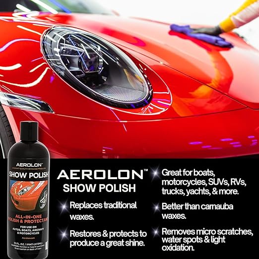 Show Polish: High Gloss Polish and Base Coat Sealer, Liquid Car Wax Shine with Polymer Paint Sealant Protection, Base Coat Sealant, All-in-One Polish and Protectant