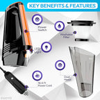 SYAYVO Portable Car Vacuum Cleaner - 8000PA/100W/DC12V Corded Vacuum Cleaner Handheld Vacuum with Attachments, LED Light Cleaning Kit 16.4 Ft Car Detailing Accessories for Women & Men