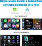 Wireless Carplay Android Auto Adapter for Toyota with Entune2.0 2014-2019, Fits for Tundra/Highlander/RAV4/Tacoma/Camry/Corolla/Avalon/Prius/CH-R/Sienna