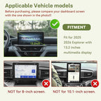 HGWEI Dash Storage Tray Compatible with 2025 2026 Ford Explorer (Active/T-Line/ST/Platinum/Tremor) Interior Accessories Behind 13.2" Screen Center Console Dashboard Organizer Insert Mount Holder