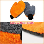 2 Pack Car Wash Mitt Scratch-Free Microfiber Car Wash Mitts Auto Interior Exterior Cleaning Gloves for Car Washing Detailing Home Cleaning Gloves