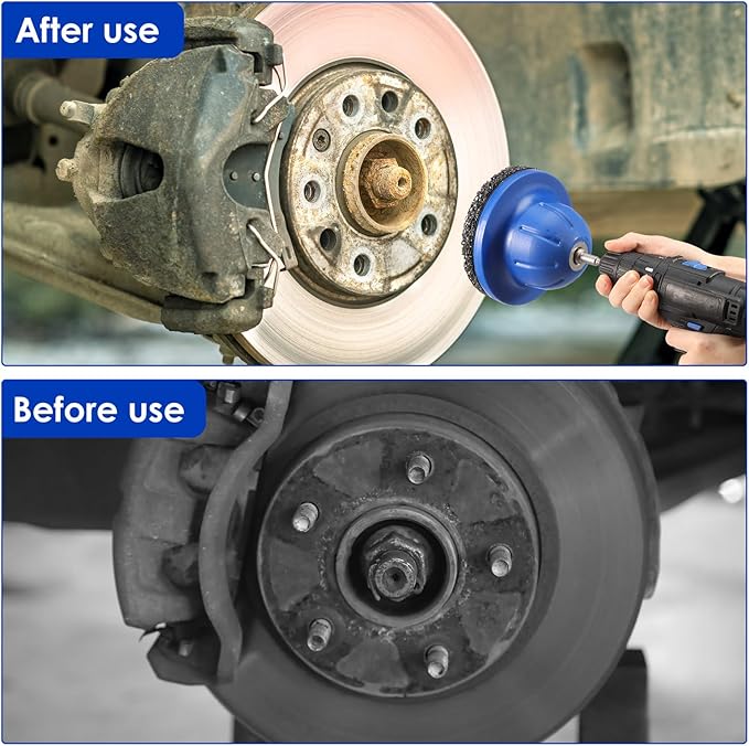 Wheel Hub Grinder Cleaning Tool, Professional Wheel Hub Cleaner Hubs Resurfacing Kit, Universal Wheels Hubs Brush with 150mm Silicon Carbide Disc for Tyre Change Rim Cleaning and Rust Removal (Style2)