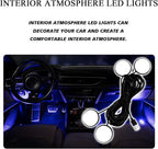Car Interior Pedal LED Lights, Automotive Underglow Ambient RGB Door Lighting Kit with USB Port, 4 in 1 Decoration Neon Lights for Car, Home, Garden, Party (Blue)
