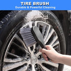 NIKCOSMK 10Pcs Wheel Brush Kit for Cleaning Wheel and Tire, Wheel and Rim Brush, Car Detailing Brushes, Tire Brush, Bendable & Durable Car Wheel Rim Cleaner Brush Set,Car Cleaning Brush Supplies Kit