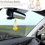 BBTO 100 Pcs Car Air Fresheners Diffuser with Wooden Cap Empty Aromatherapy Diffuser Clear Car Fragrance Holder Pendant Hanging Perfume Fresheners Bottles for Decor(Diamond,Clear)