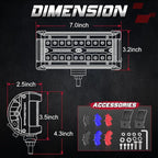 OFFROADTOWN 7inch LED Light Bars Side Shooter LED Pods Off Road Fog Lights Driving Lights Cube with Black Red Blue Side Cover for Truck ATV UTV Motorcycle Pickup Boat