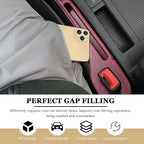 2 PCS Car Seat Gap Filler Organizer, Multifunctional Gap Fillers Between Seat and Center Console, Recessed Storage Organizer Stop Things from Dropping for Car Truck SUV (Red)