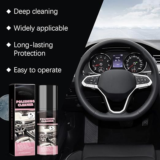Car Interior Protectant Spray, 2026 New Pro Polishing Cleaner, Car Interior Shine Interior All Purpose Cars Cleaner for Rubber, Leather (3PCS)