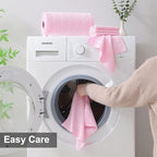 Ferdilan 80 Pack Microfiber Cleaning Cloth Roll,Lint Free Rags Paper Towels & Tear Away Reusable Towels,Washable Shop Rags,Wash Cloths Dish Rags(12" x 12") for Car Kitchen Window Garage-Pink