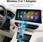 Sunweyer 2026 Latest Wireless CarPlay & Android Auto Dongle 2 in 1 Auto Connect Box,USB Type-C Port,Supports Online Updates Wired to Wireless Adapter (S40) (S42)