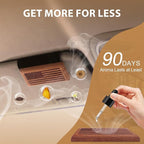 AirPurelle Car Air Freshener with Metal Clip Wood Air Freshener, 90 Days Long Lasting Saffron Amber Scent, Includes 2x 8ML Refills, 0.54 FL OZ, Made in USA, Car Auto Accessories
