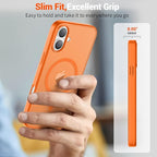 SUPFINE Magnetic for iPhone 16 Plus Case with Screen Protector (Compatible with MagSafe) (Military Grade Drop Protection) Translucent Matte Shockproof Phone Cover,Starry Orange