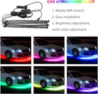 MAGICLULU LED Car Interior Light Strip Kit 72 LED Remote Control Ambient Lighting for Cars Adjustable Color Easy to Install Decorative Trim Lights