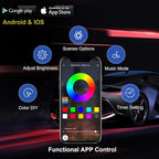 Underglow Car Lights, 4 pcs RGB-IC Smart LED Lights with APP and Remote Control, 16 Million Colors DIY Sound Active Function Music Mode, Underglow Kit for Car, SUVs, Trucks (Multicolor)