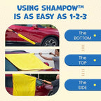 ShamPow XL 38"x 34" Car Drying Towel with Pole, Streak Free, Lint Free, Reusable - Car Accessories, Bath Towels, Microfiber Cleaning Cloth for Car, Truck, SUV - One Pass is All You Need