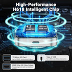 AI Box Carplay, 4+32GB Car Video Box for Netflix/YouTube/TikTok/TF Card & HDMI Output Streaming Magic AI Box Wireless CarPlay Adapter with Ambient Light, Fits for OEM Wired Car Play Cars