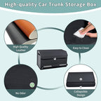 XCF Car Trunk Organizer, Leather Trunk Organizer for SUV with Lid and Sturdy Handle Car Storage Organizer (Black, 20.47 x 11.42 x 12.2in)