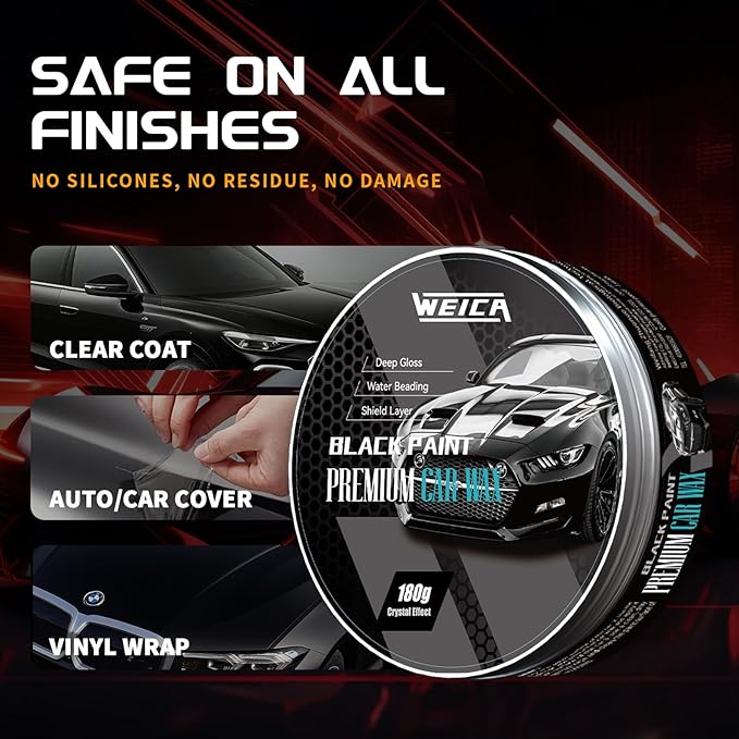 Car Wax for Dark Color Cars | Black, Charcoal, Midnight Blue | Liquid Depth & Sun Swirl Defender | 180g
