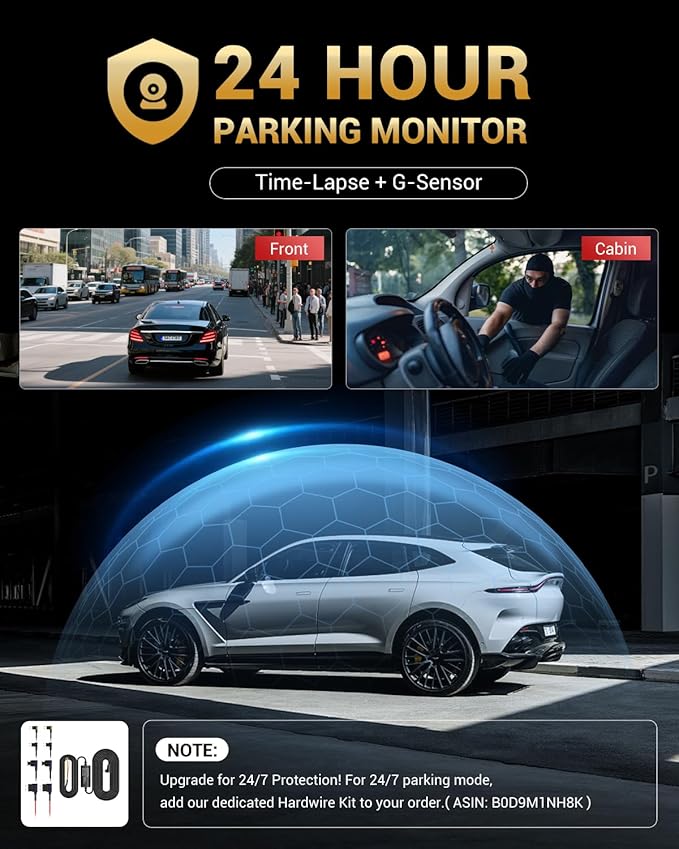 2.5K+1080P Dual Dash Cam Front and Inside, WiFi & GPS Dash Camera for Cars with 32G Card, IR Night Vision, 3" IPS Screen, Inside Car Camera for Taxi Driver, Support 256GB Max, App Control