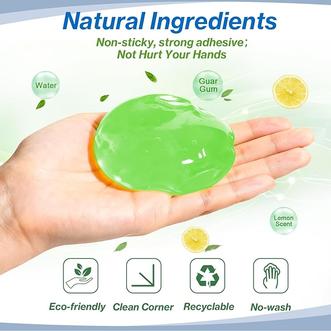 Car Cleaning Gels-4 Pack, Cleaning Gel for Car, Dust Cleaner Putty Cleaner Slime Cleaning Supplies Auto Detailing Tools, Cleaning Slime for Dust Removal, Cleaning Kit Gift for Men Women, 320g