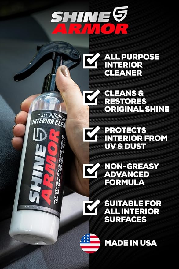 Car Interior Cleaner for Vehicle Detailing, Cleans and Protects Your Dashboard, Seats, Upholstery, Leather, Plastic, Vinyl, and More - 16 Fl Oz