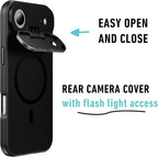 Spy-Fy iPhone 17 Air Privacy Case | Front and Rear Camera Covers | MagSafe iPhone Case with Lens Protection | Camera Blocker for Privacy and Safety | Slim Shockproof Phone Cover 6,6-inch Black