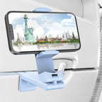 Perilogics Airplane Phone Holder Mount Universal in Flight Hands Free Viewing with Multi-Directional Dual 360 Degree Rotation (Blue)