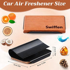 6 Pcs 6 Scents Car Wood Air Freshener Set Wood Fragrance Automotive Odor Eliminator for Visor Clip Vehicle Scent Diffuser with Amber Tectona Grandis Pine Grove Coconut Ocean Scent Refill, Clip