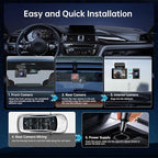 3 Channel Dash Cam: 4K+1080P+1080P-Dash Cam Front and Rear Inside with Free 64GB Card & 5GHz WiFi - Dash Camera for Cars with IR Night Vision APP Control Parking Mode G-Sensor Loop Recording(X7)