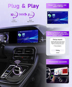 3-in-1 Mini Wireless CarPlay Adapter (2025 Upgraded)-Built-in Wired Carplay/Android Auto for Airplay,Plug&Play,Fast Auto-Reconnect,Bluetooth 5.0,USB/Type-C,iOS10+&Android 11+(Silver)