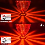 BJZ 8Pcs Red Watermelon LED Strobe+Constant Marker Lights Dual Function Watermelon-Shaped Side Marker Clearance Tail Top Cap Roof Lights for Trailer Truck Semi-Trailer Heavy-Duty Truck Bus Van