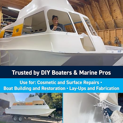 TotalBoat Marine Gelcoat for Boat Building, Repair and Composite Coatings (White, Gallon with Wax)