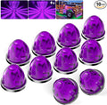 BJZ 10Pcs Purple Watermelon LED Strobe+Constant Marker Lights Dual Function Watermelon-Shaped Side Marker Clearance Tail Top Cap Roof Lights for Trailer Truck Semi-Trailer Heavy-Duty Truck Bus Van