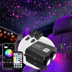 AKEPO 20W Twinkle Dual-Head Dual Color Fiber Optic Lights, Fiber Optic Star Ceiling Light Kit Sound Activated APP Remote Control for Car Starlights Headliner/Home 800pcs 13.1ft/4m Fiber Strands