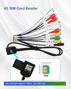 20Pin Android Car Stereo RCA Wiring Harness Adapter with 4G SIM Card Slot, Mic Jack, Audio Input/Output Cable, Compatible with Aftermarket Radio for External MIC, Micro SIM Card, Front Camera