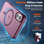 SUPFINE Magnetic for iPhone 17 Case (Compatible with MagSafe)(Military Grade Drop Protection) Translucent Matte Shockproof with Anti-Fingerprint Phone Cover 2025,Wine Red