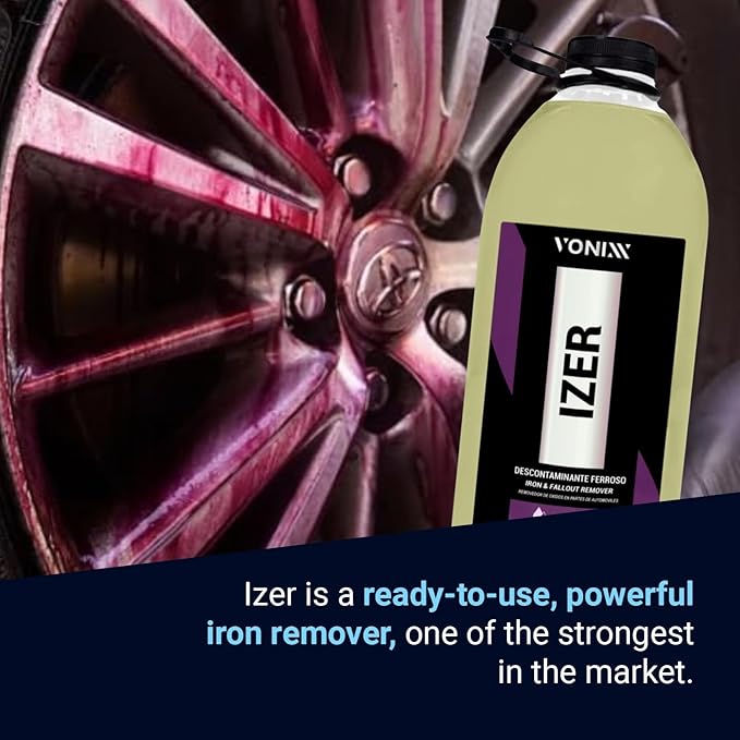Vonixx Izer Iron Remover| pH-Neutral, Non-Acidic Formula | Easy Application | Reduced Odor Formula | Keep Your Vehicle Looking Like New | Car Detailing Supplies | 101.4 fl oz (3L)