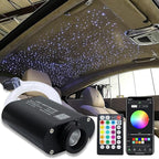 AMKI 16W Fiber Optic Lights,Starlight Headliner Light Kit APP/Remote Control Sound Activated Mode for Car&Home Decoration,Optical Fiber Cable Strands 0.75mm/0.03in 6.5ft/2m 450pcs
