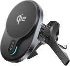 HURMAI for Qi2 15W MagSafe Car Mount Charger,Dash & Vent Wireless Cars Mount Charger Phone Holder Mounts for iPhone Air/17/16/15/14/13/12, Galaxy S25, Fast Charging for Magnetic iPhone Car Accessories