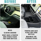 BestEvMod for Rivian R1T R1S Lower Center Console Organizer Tray Compatible with Rivian R1T R1S 2022 2023 2024 Fit 32oz Bottle Accessories(Black)