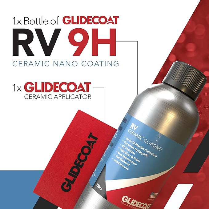 Glidecoat RV Ceramic Coating - 120ml - Wax Alternative for Campers, Travel Trailers & 5th Wheels - Up to 2 Years UV Protection, Super Hydrophobic Surface Repels Contaminants, Better-than-new Shine